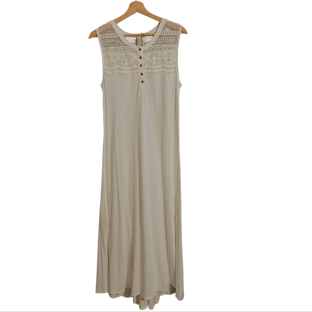 Aratta Silent Journey White Floral Lace Maxi Dress